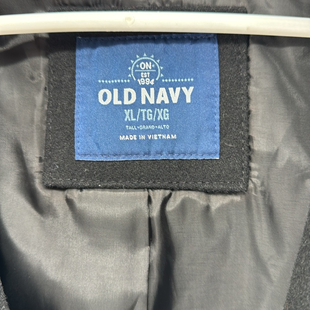 Old Navy Men's black Field Jacket wool blend XLT winter casual fall career - Picture 6 of 10